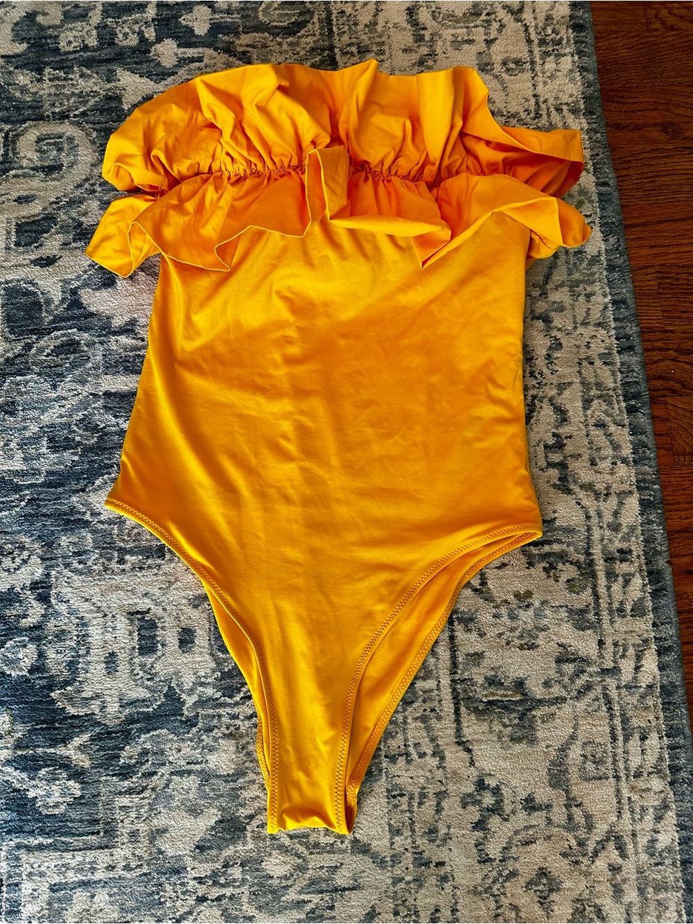Zara Bright Yellow Ruffle Swim One-Piece